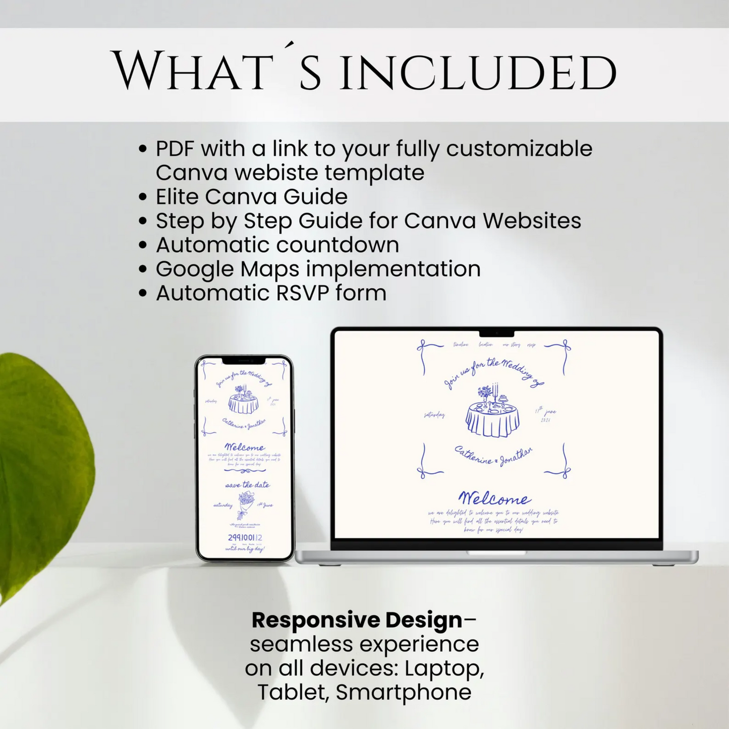 Luxury Wedding Website Template one pager | Whimsical Doodle Floral Aesthetic