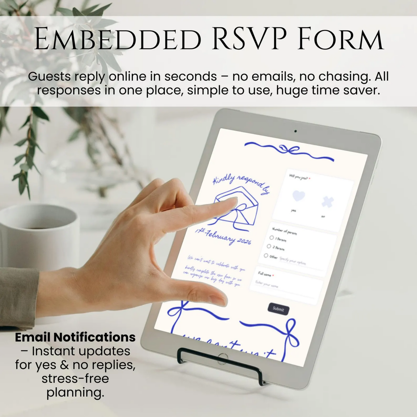 Luxury Wedding Website Template one pager | Whimsical Doodle Floral Aesthetic