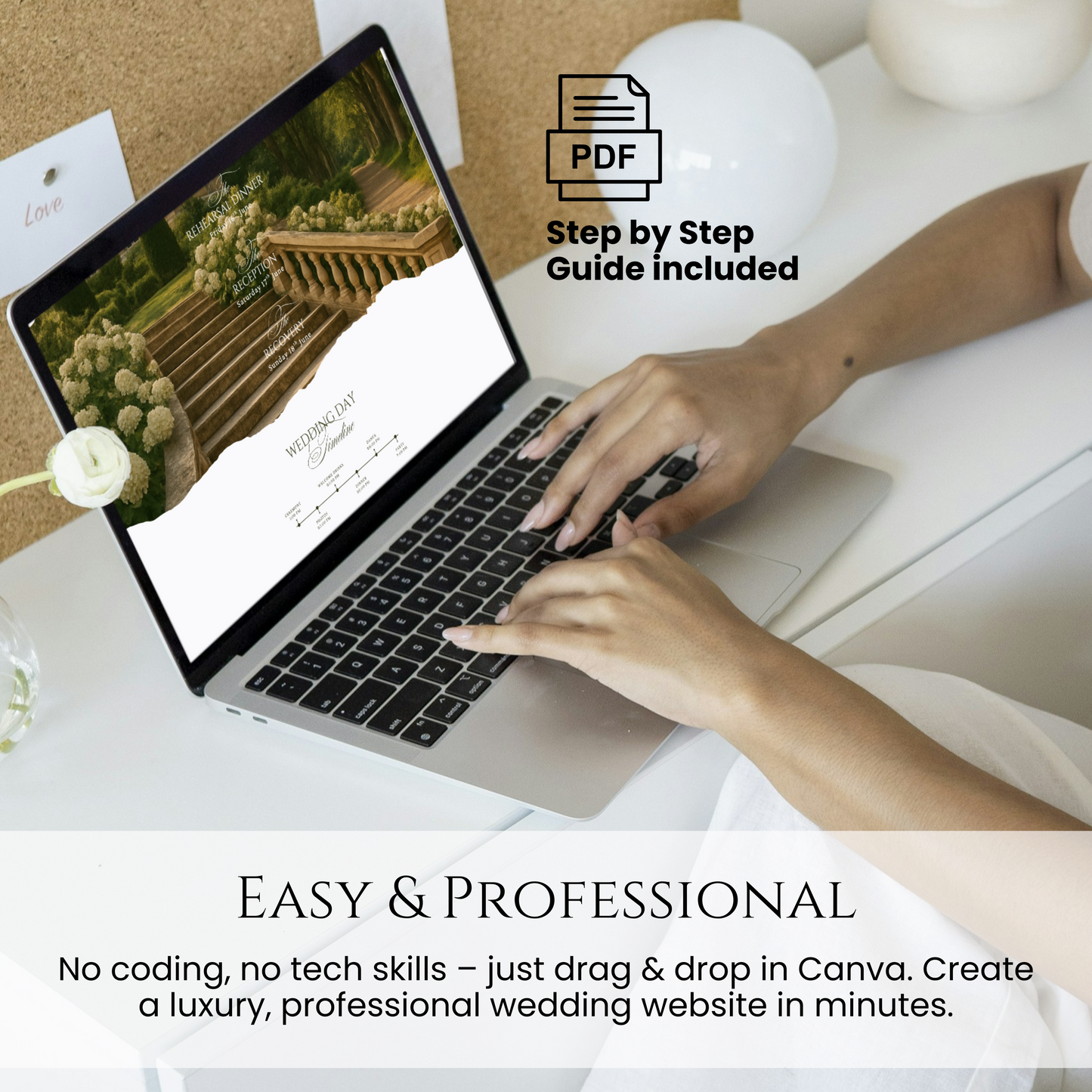 Easy and professional Canva editing wedding website template no coding required