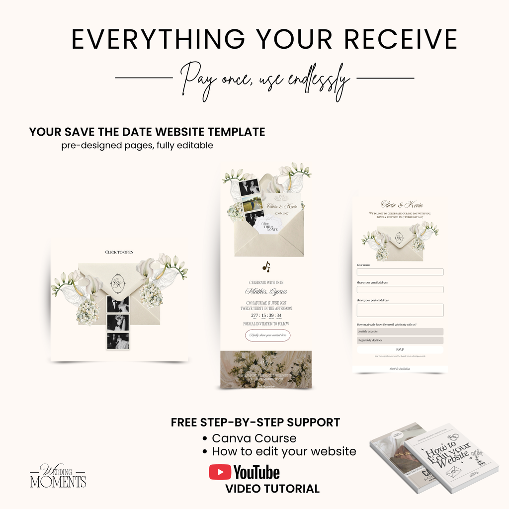 Save the Date Website Template | Ivory Envelope Photo Booth E007_2