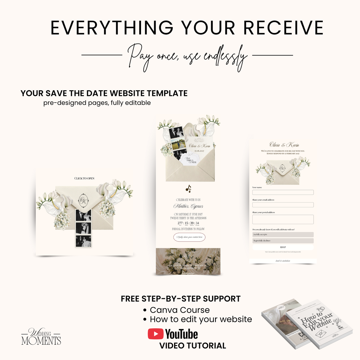 Save the Date Website Template | Ivory Envelope Photo Booth E007_2