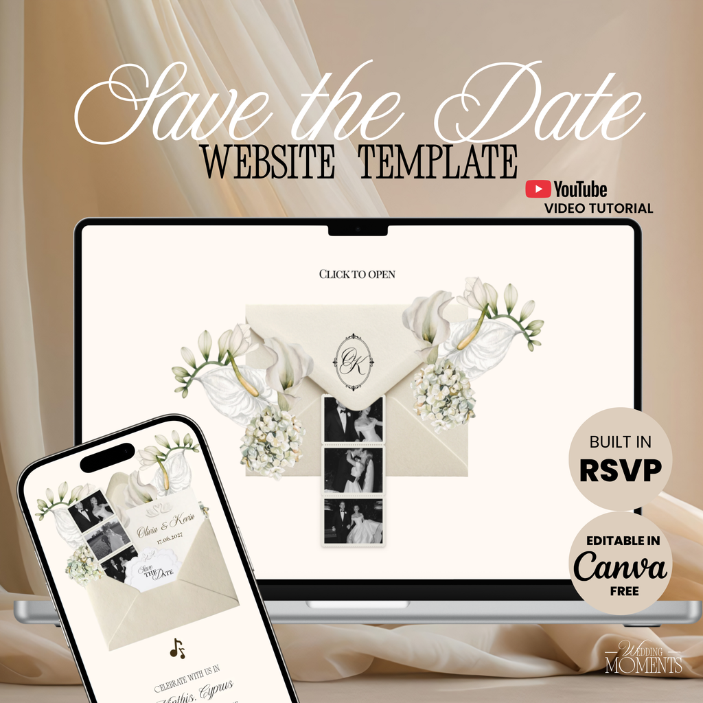 Save the Date Website Template | Ivory Envelope Photo Booth E007_2
