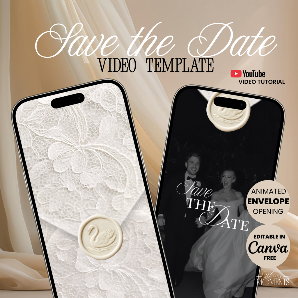 Save the Date Video Template | White Envelope V001 Wedding Moments Digital Download Wedding Moments
