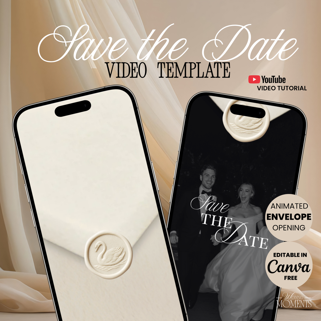 Save the Date Website Template | Floral Greige Envelope Old Money E005 (Copy)