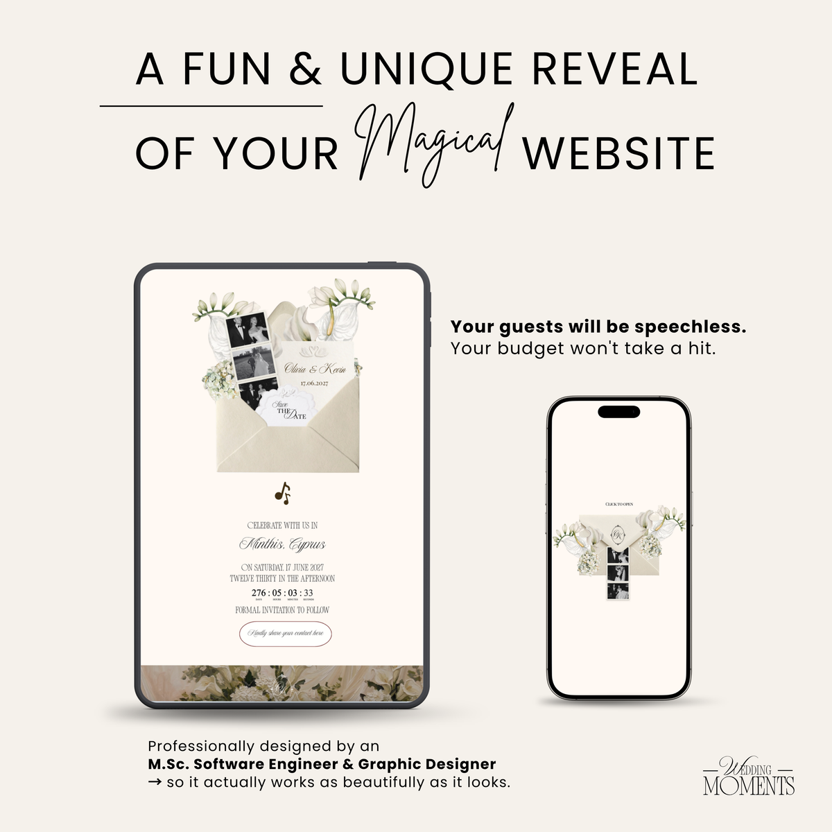 Save the Date Website Template | Ivory Envelope Photo Booth E007_2