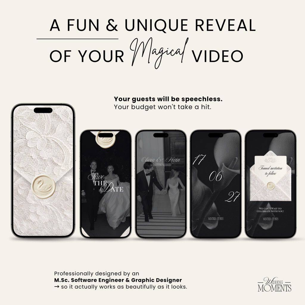 Save the Date Video Template | White Envelope V001 Wedding Moments Digital Download Wedding Moments