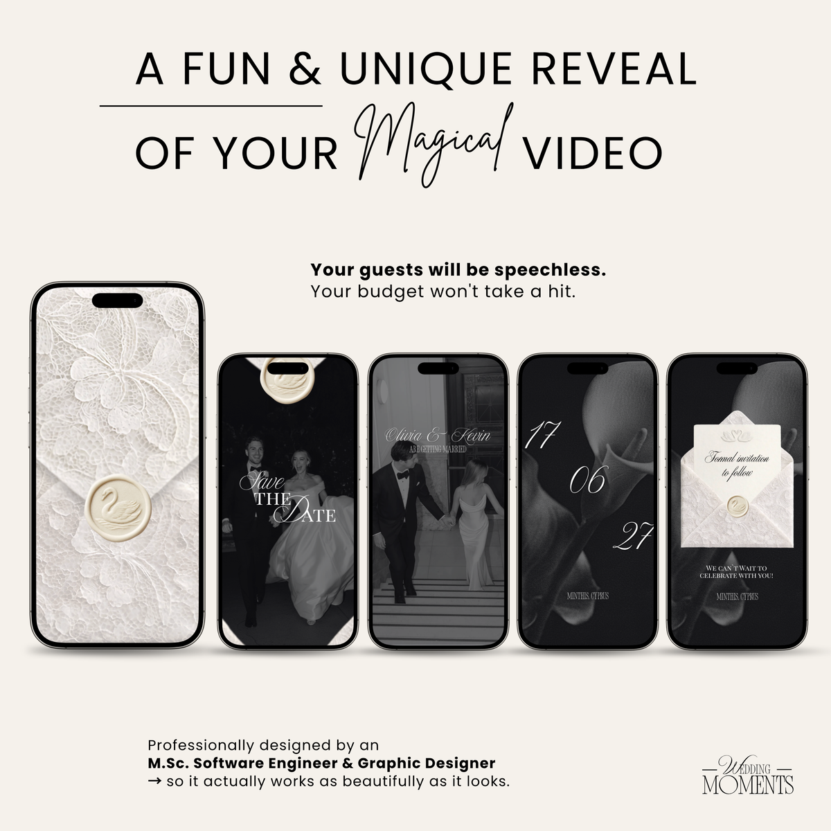 Save the Date Video Template | White Envelope V001 Wedding Moments Digital Download Wedding Moments