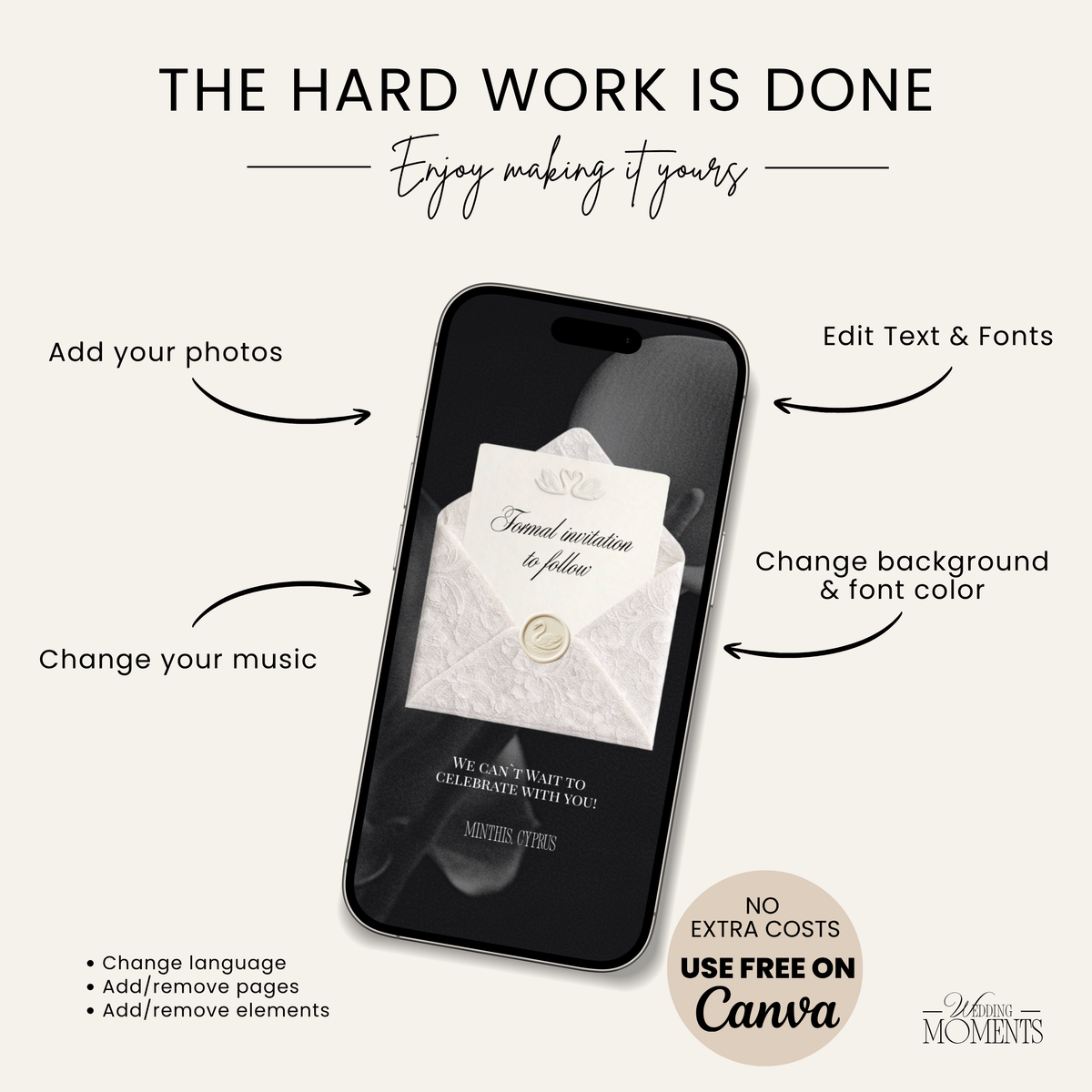 Save the Date Video Template | White Envelope V001 Wedding Moments Digital Download Wedding Moments
