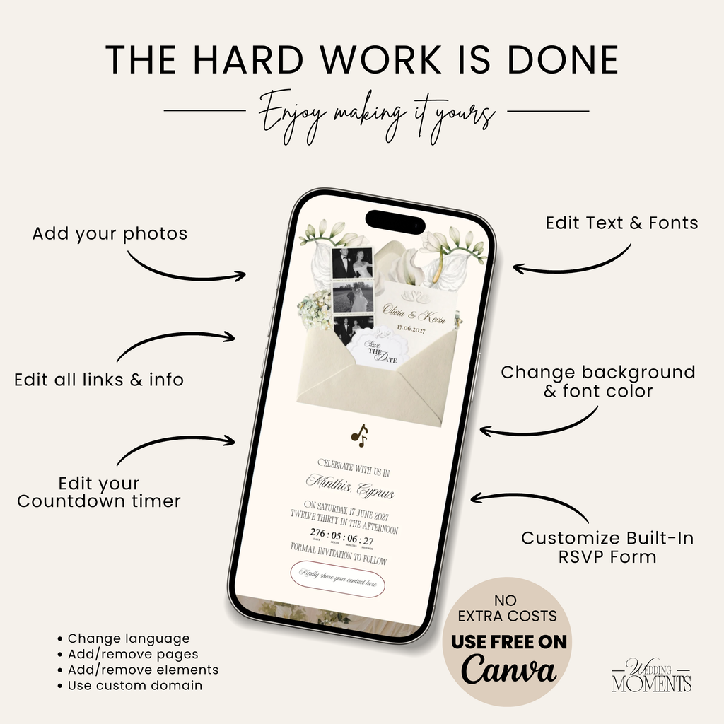 Save the Date Website Template | Ivory Envelope Photo Booth E007_2