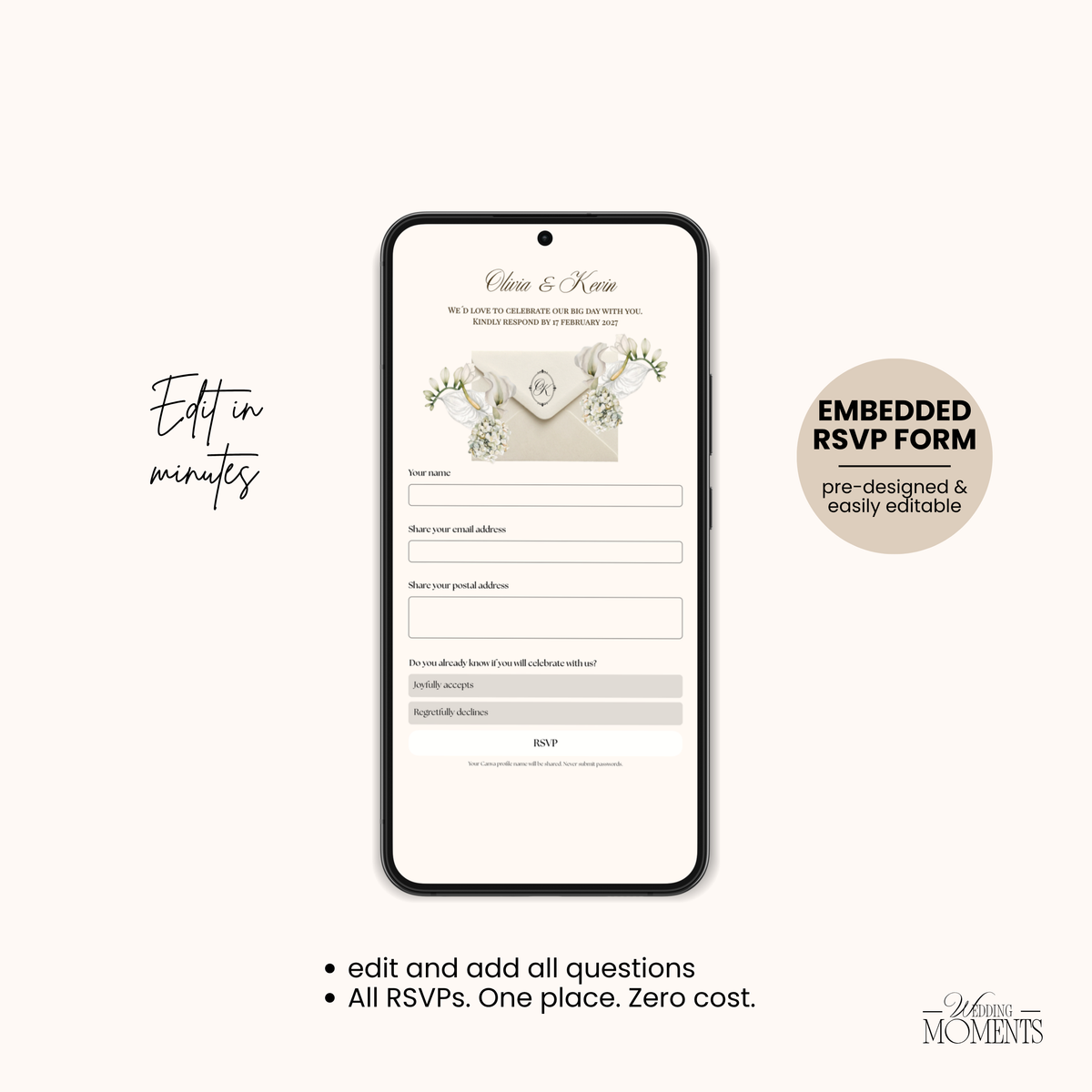 Save the Date Website Template | Ivory Envelope Photo Booth E007_2