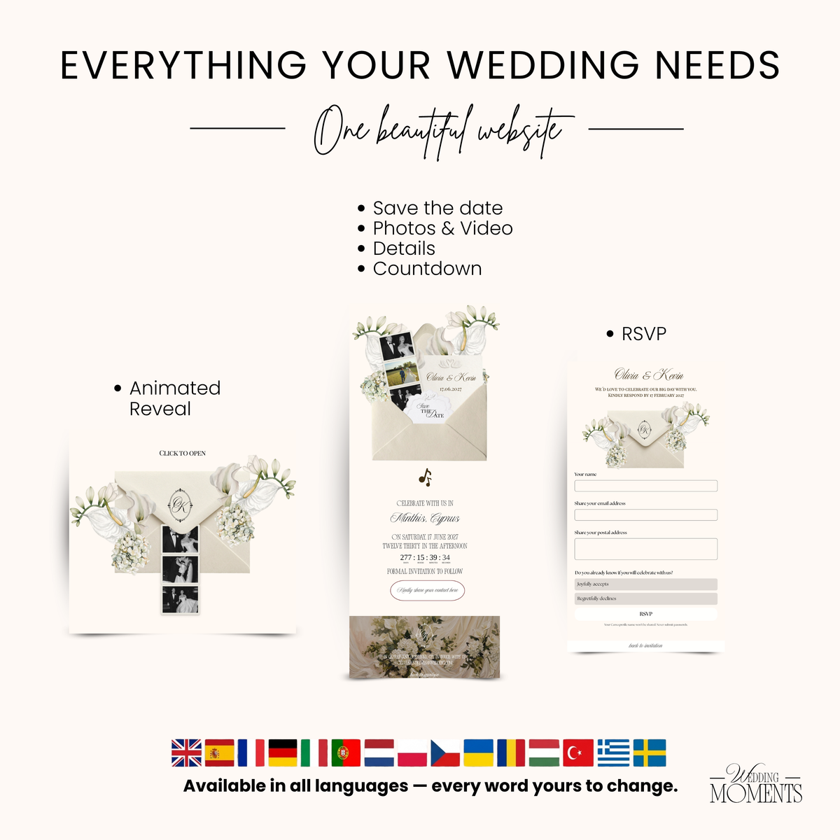 Save the Date Website Template | Ivory Envelope Photo Booth E007_2