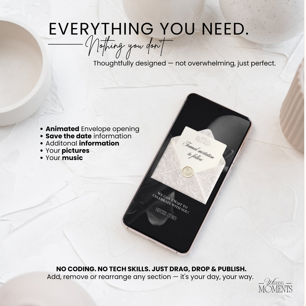 Save the Date Video Template | White Envelope V001 Wedding Moments Digital Download Wedding Moments
