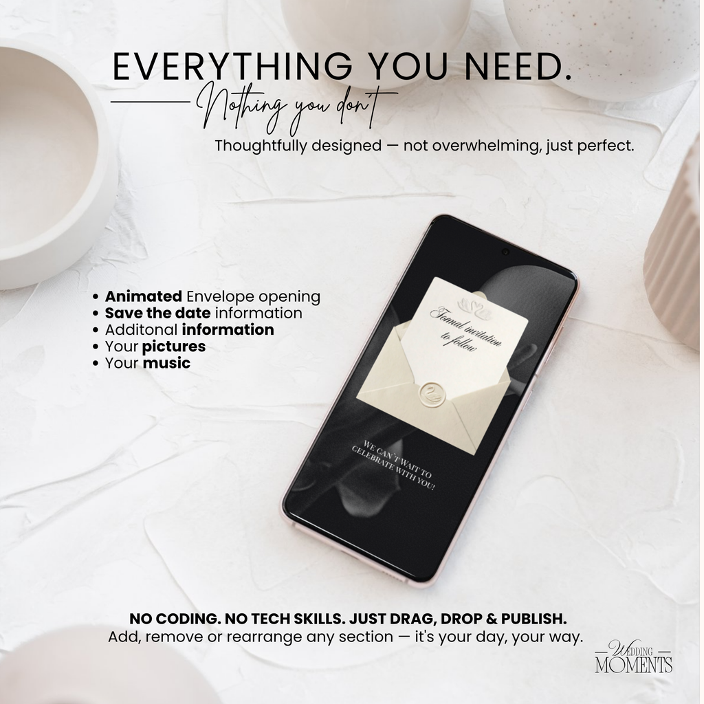 Save the Date Website Template | Floral Greige Envelope Old Money E005 (Copy)
