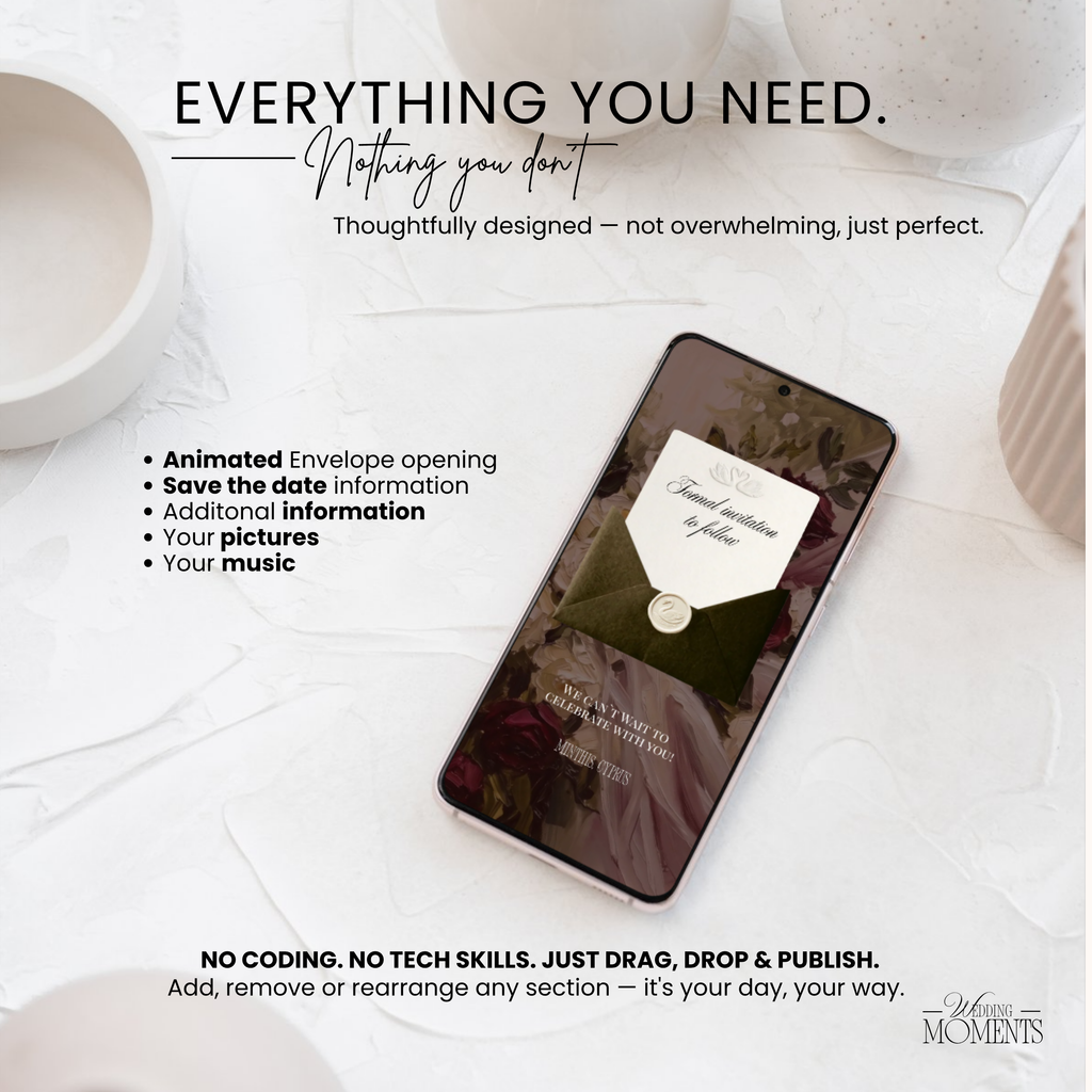 Save the Date Video Template | Olive green Envelope V003