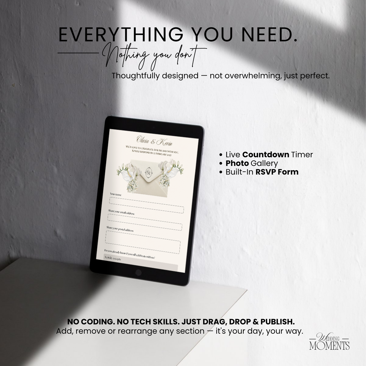 Save the Date Website Template | Ivory Envelope Photo Booth E007_2