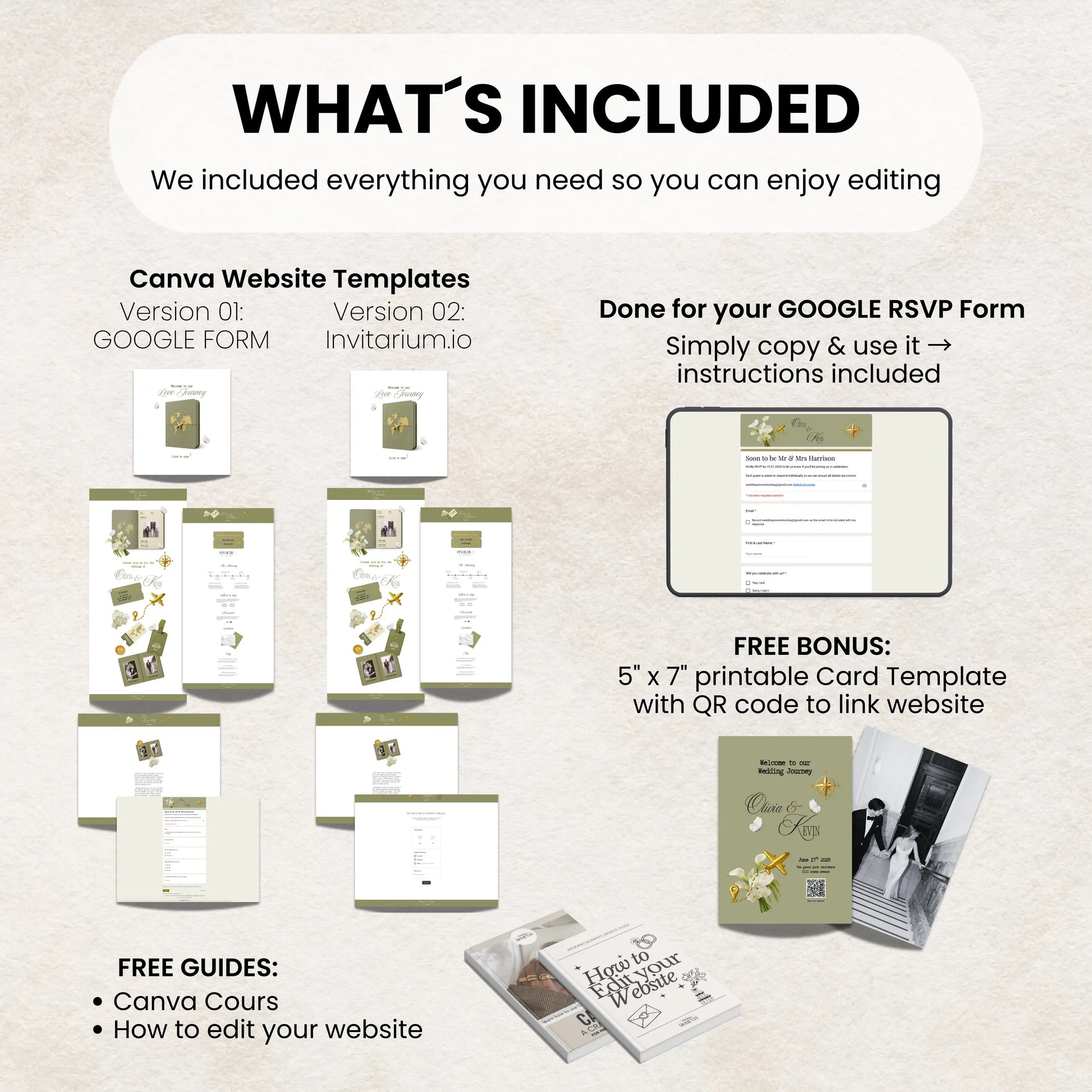 Animated Envelope Wedding Website Template | Elegant Travel-Inspired Canva Wedding Site with RSVP & Countdow