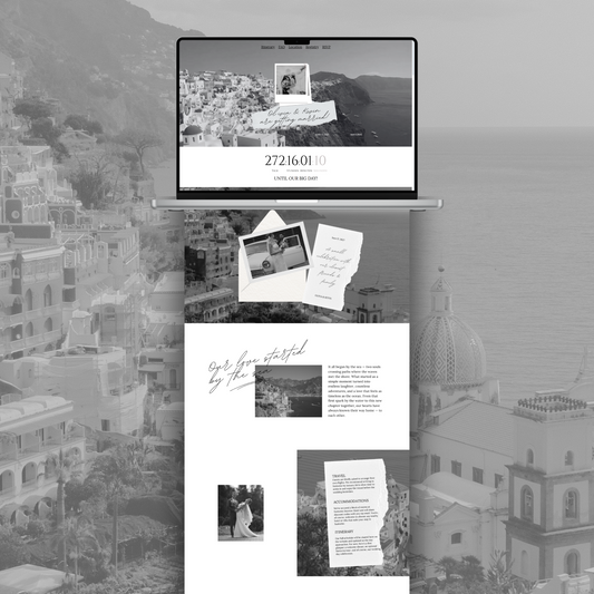 Destination Black and White Wedding Website Ialian Coast