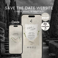 Save the Date Website Template | Floral Ivory Envelope Old Money A001_2 Wedding Moments Digital Download Wedding Moments