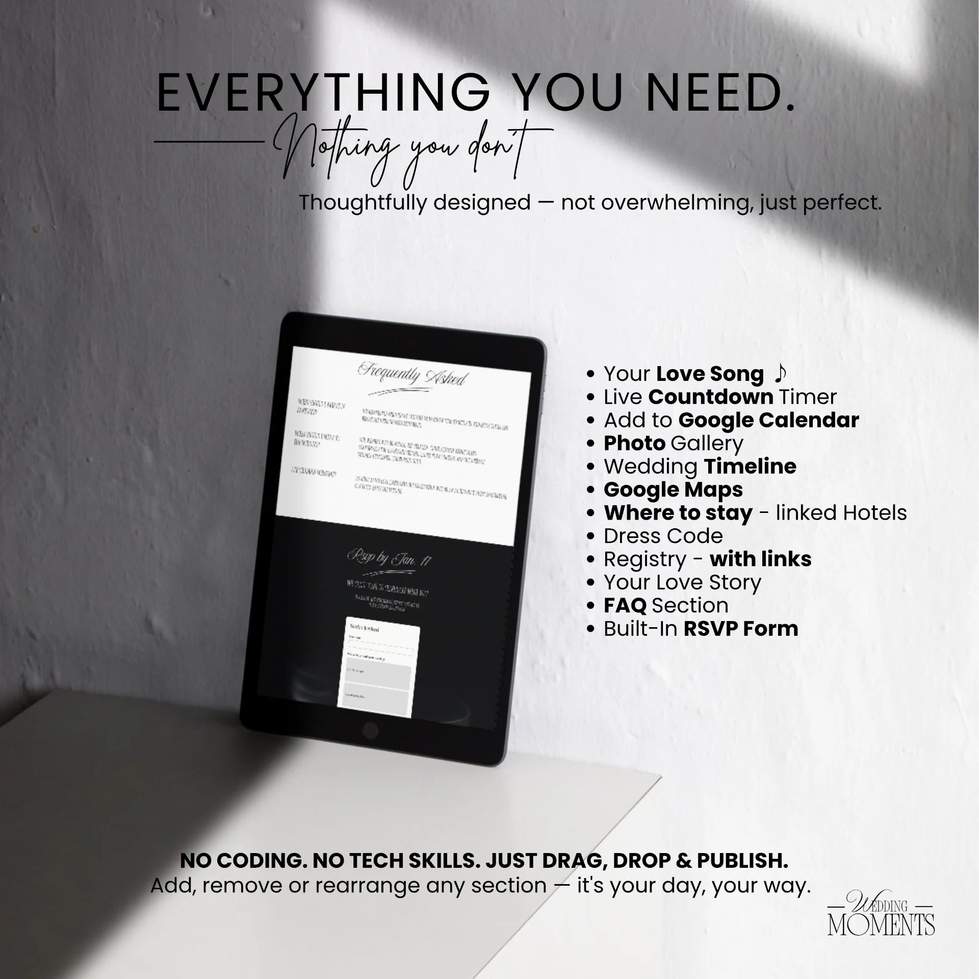 Wedding Website Template - Black & White Wedding Old money burgundy E006 Wedding Moments Digital Download Wedding Moments