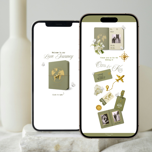 Animated Envelope Wedding Website auf Laptop – Canva Hochzeitswebsite mit elegantem Umschlag-Opening