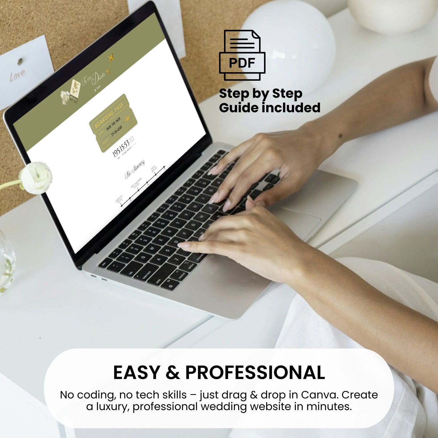 Canva Wedding Website Template Inhalte – RSVP Formular, Countdown, Printable Karte und Guides
