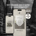 Save the Date Website Template | Floral Greige Envelope Old Money A001