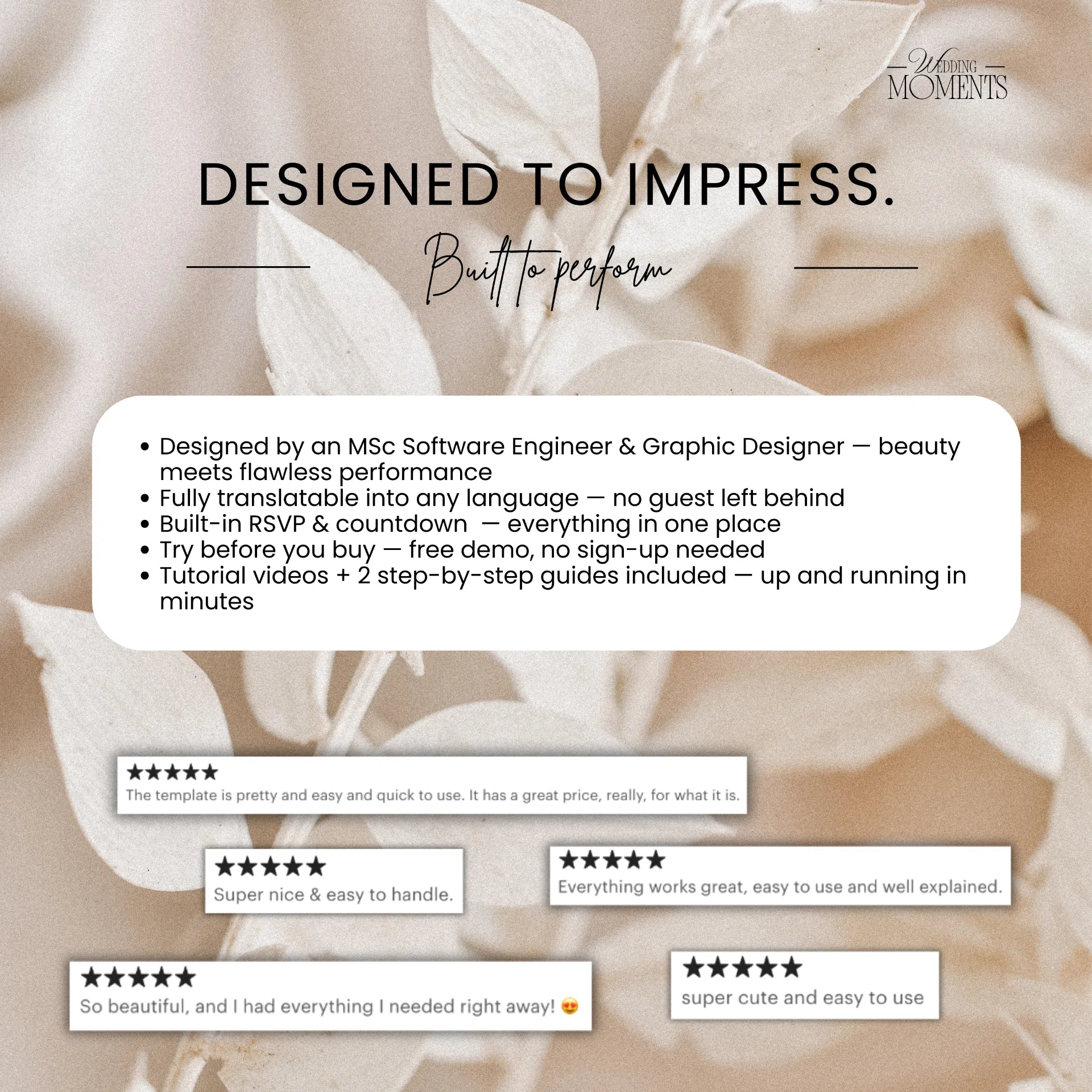 Save the Date Website Template | Floral Black and White Old Money E002 Wedding Moments Digital Download Wedding Moments