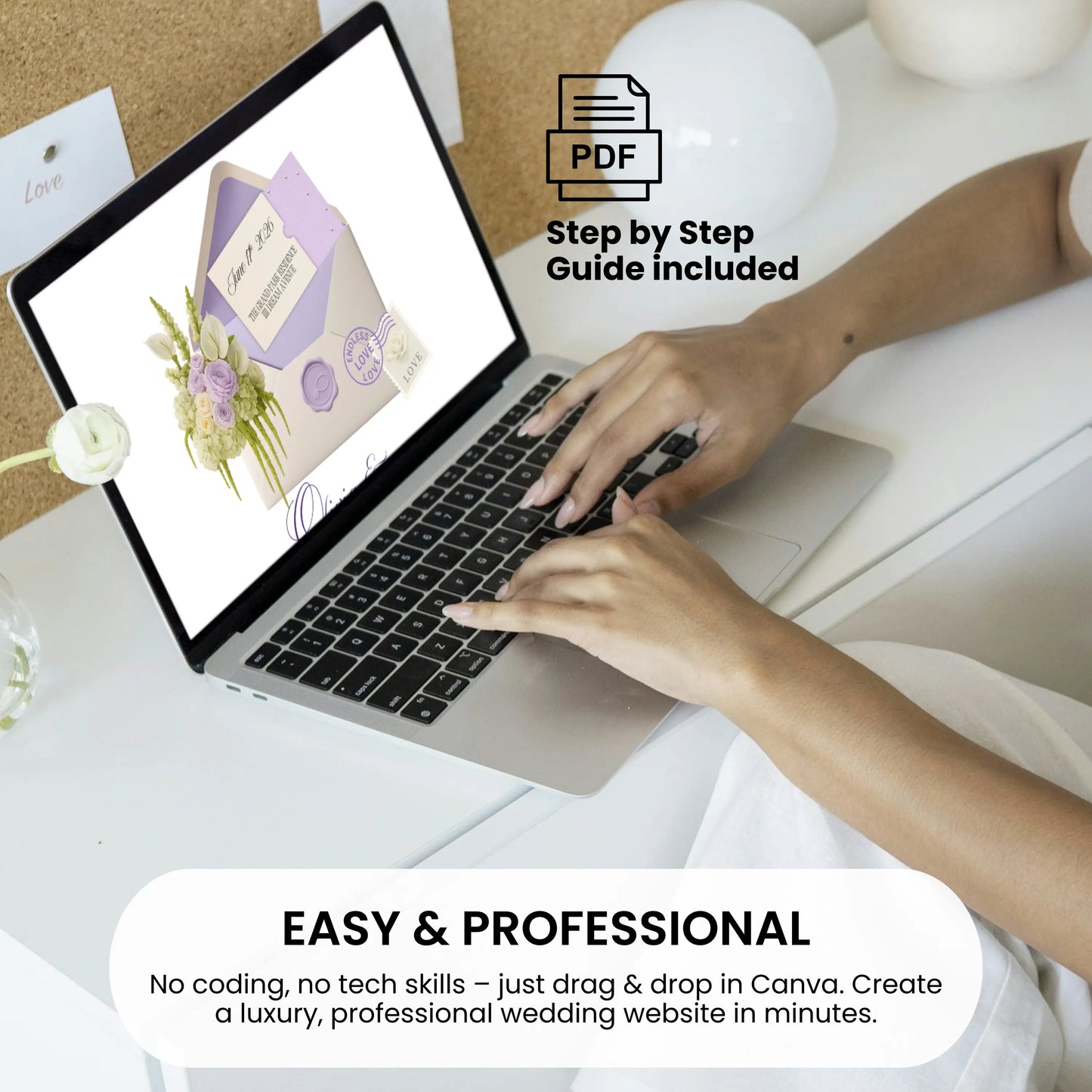 Editable Canva wedding website template easy drag and drop