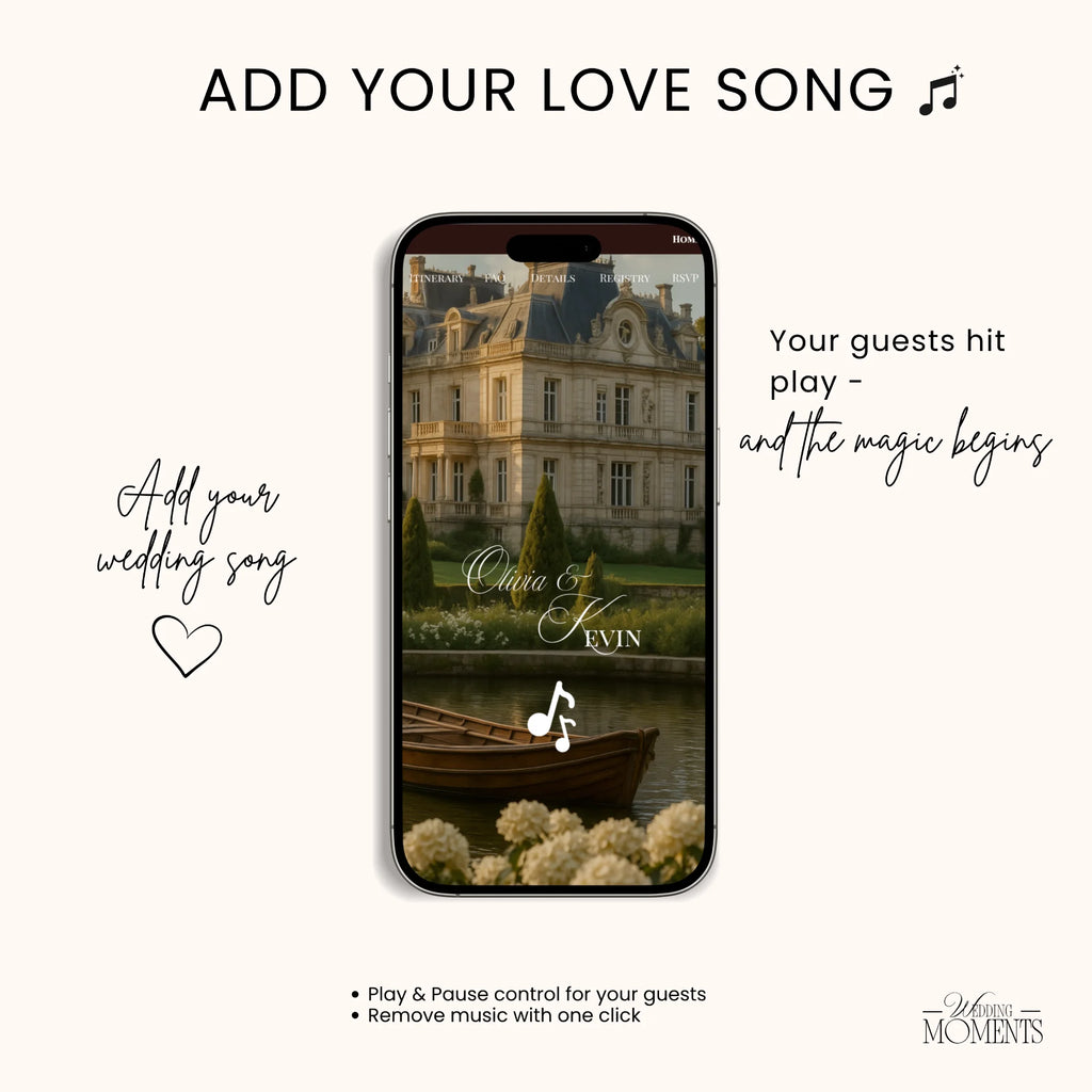 Website für Hochzeitseinladungen mit Musik – RSVP-Website (Save the Date) Wedding Moments Digital Download Wedding Moments