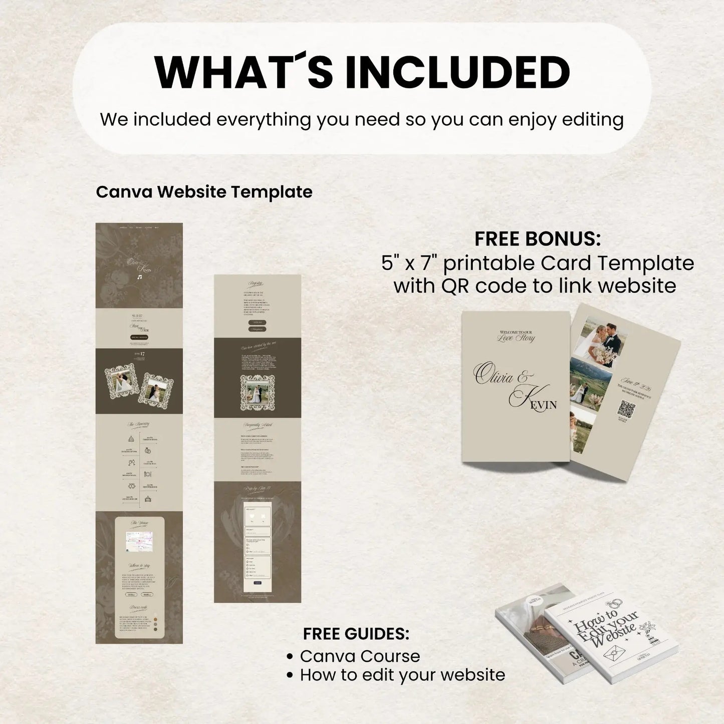 Beige Floral Wedding Invitation Website with music - RSVP Save the Date Website Wedding Moments  Wedding Moments