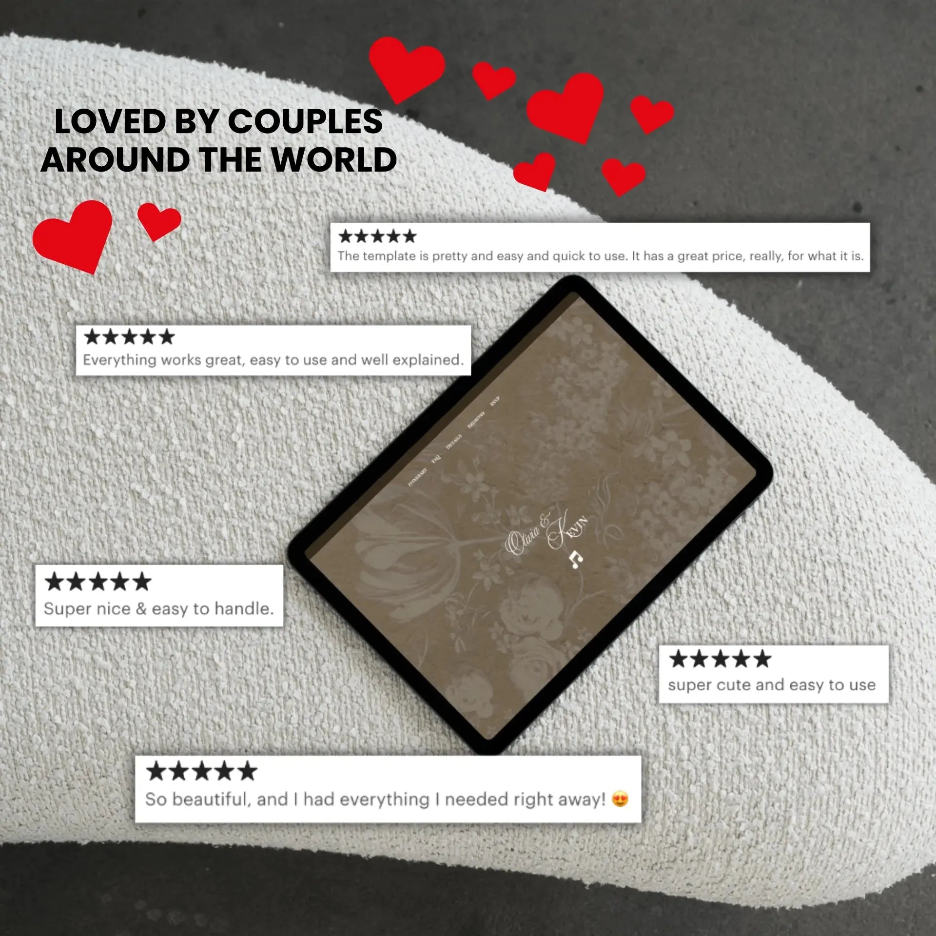 Beige Floral Wedding Invitation Website with music - RSVP Save the Date Website Wedding Moments  Wedding Moments