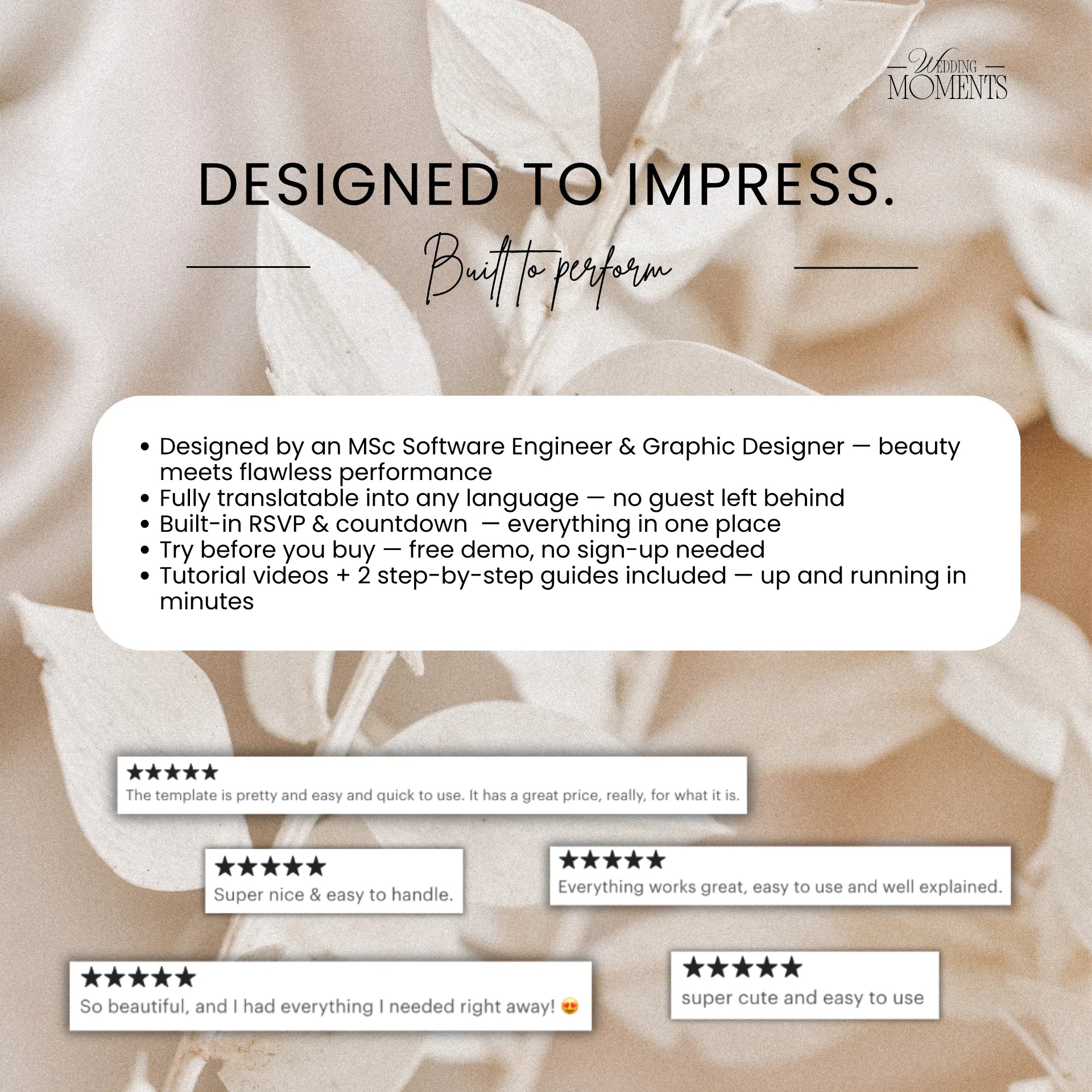 Save the Date Website Template | Black and White Old Money E001 Wedding Moments Digital Download Wedding Moments