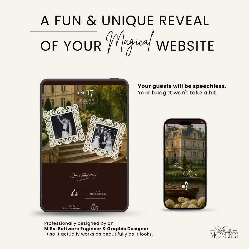 Website für Hochzeitseinladungen mit Musik – RSVP-Website (Save the Date) Wedding Moments Digital Download Wedding Moments