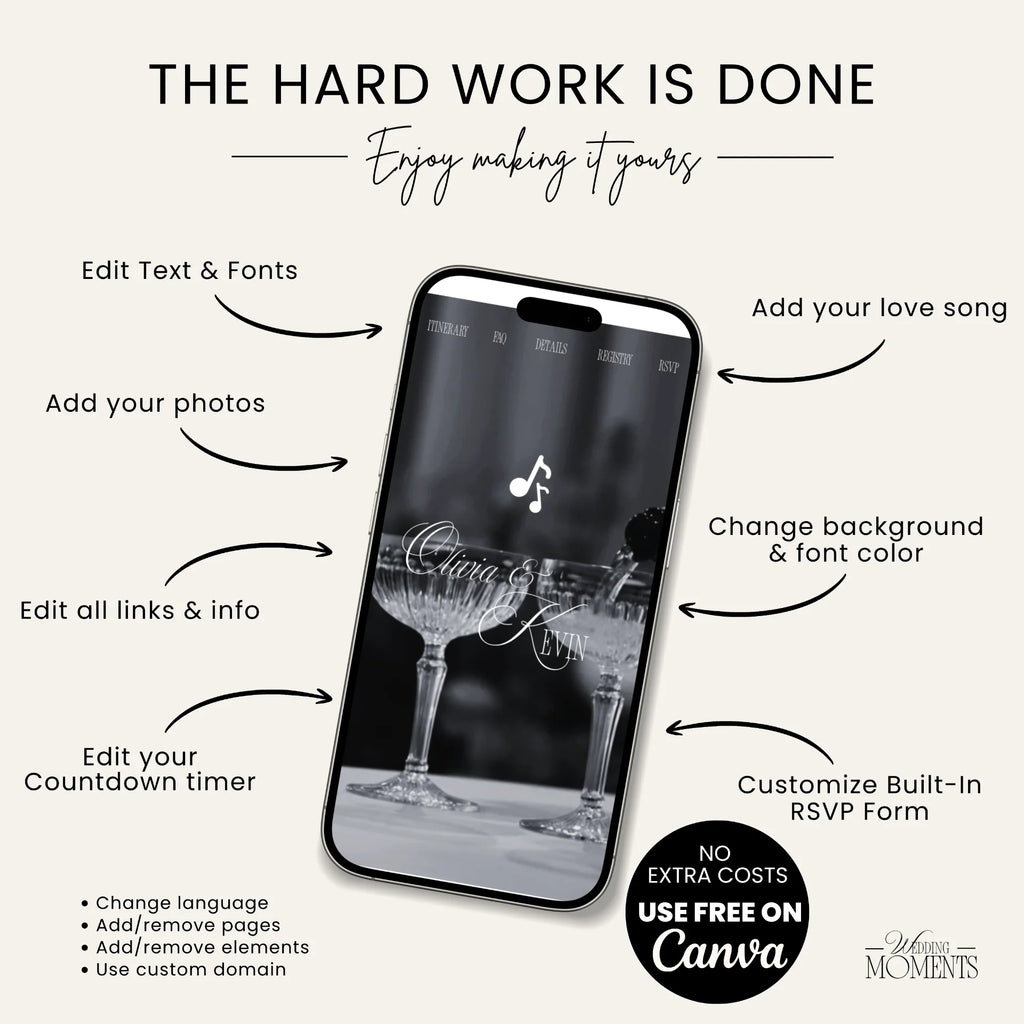 Wedding Website Template - Black & White Wedding Old money burgundy E006 Wedding Moments Digital Download Wedding Moments