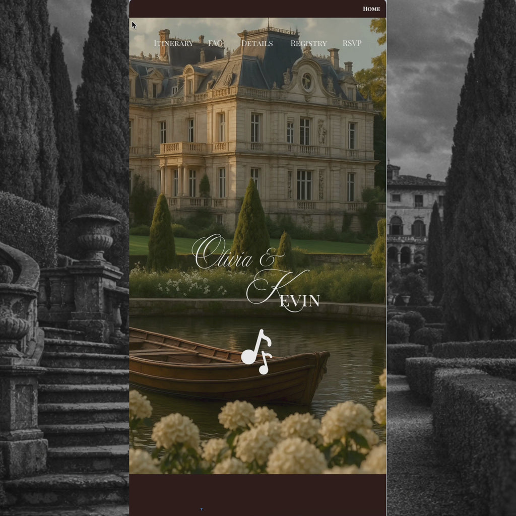 Wedding Website Template | Countryside Burgundy Old Money N007