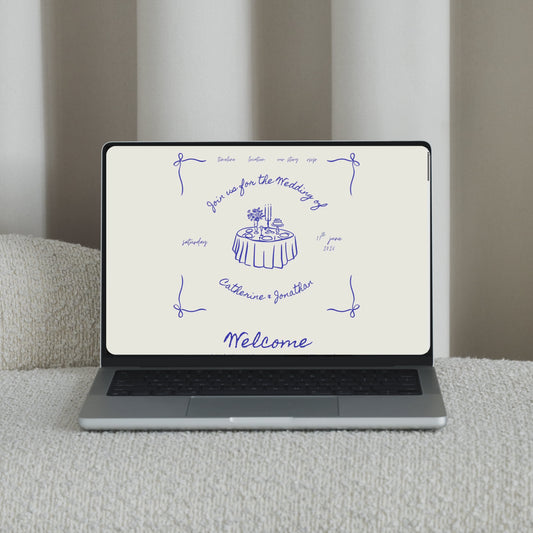 Luxury Wedding Website Template one pager | Whimsical Doodle Floral Aesthetic