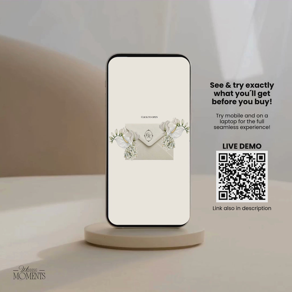 Save the Date Website Template | Ivory Envelope Photo Booth E007_2