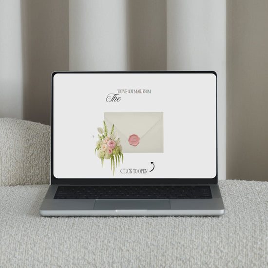 Interactive envelope wedding website video