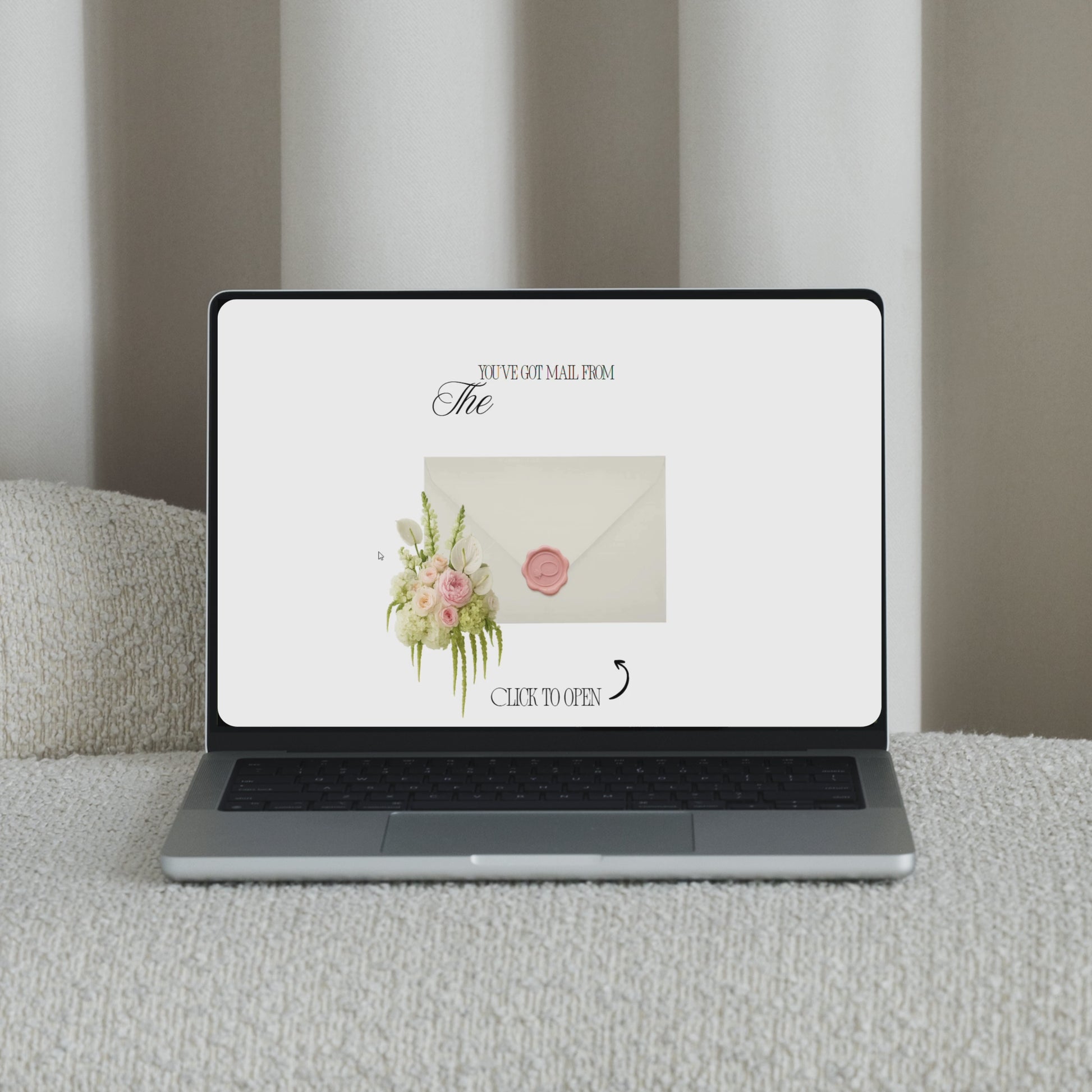Interactive envelope wedding website video