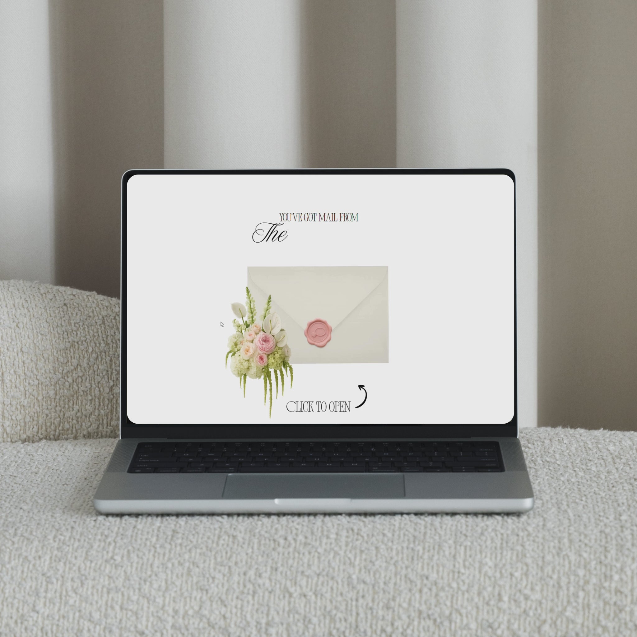 Interactive envelope wedding website video