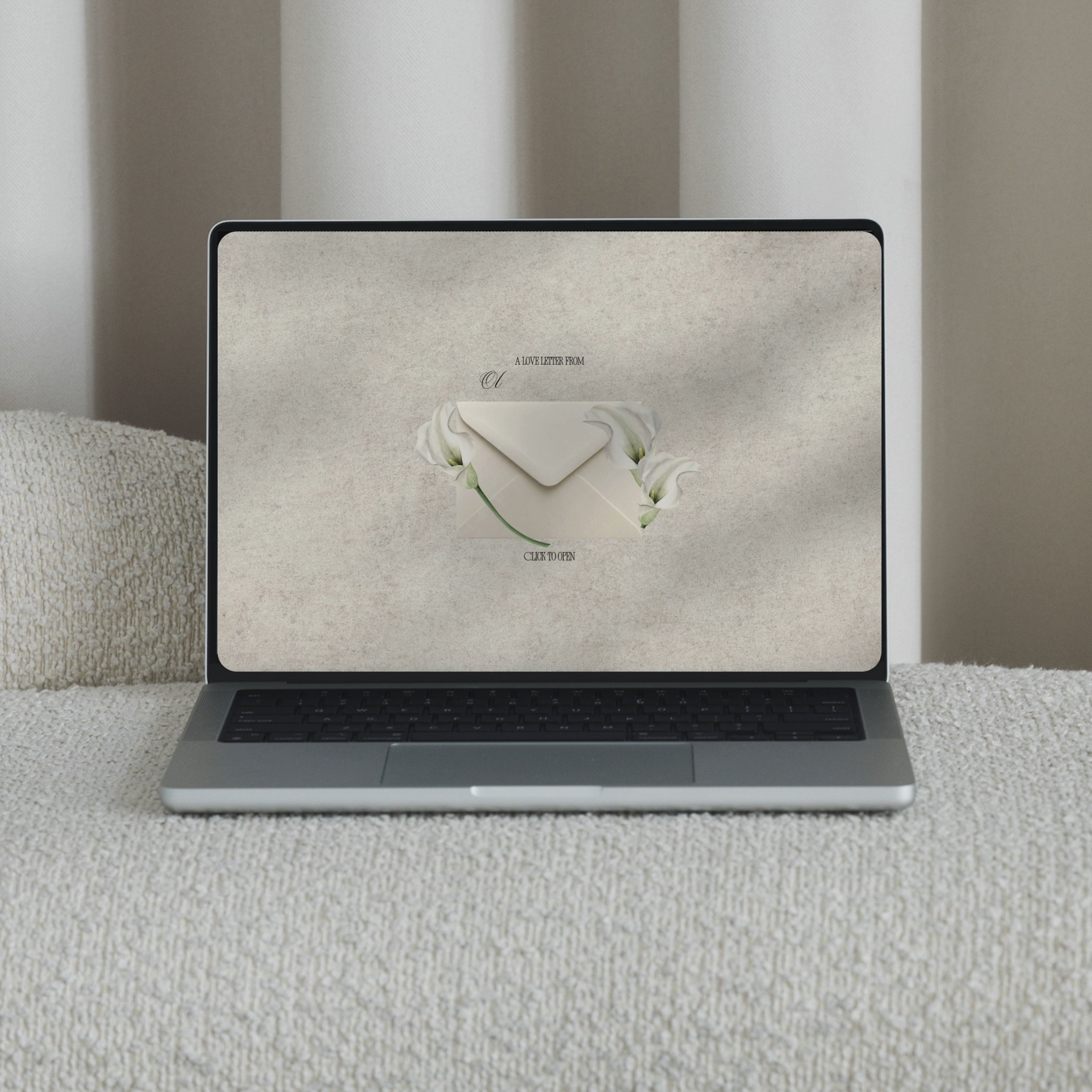 Save the Date Website Template | Floral Ivory Envelope Old Money A001_2