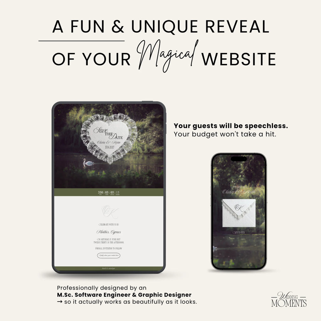 Save the Date Website Template | Countryside Green Sage Old Money E003 (Kopie) Wedding Moments Digital Download Wedding Moments