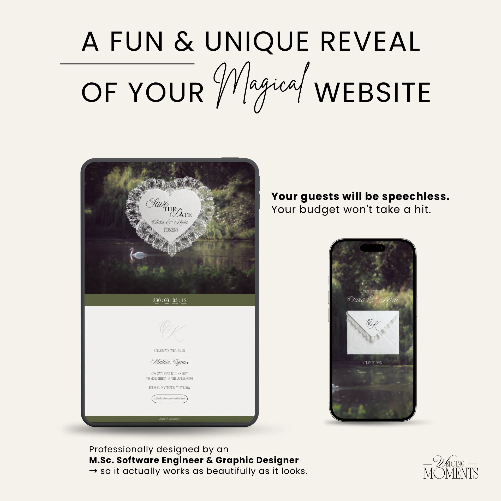 Save the Date Website Template | Countryside Green Sage Old Money E003 (Kopie) Wedding Moments Digital Download Wedding Moments