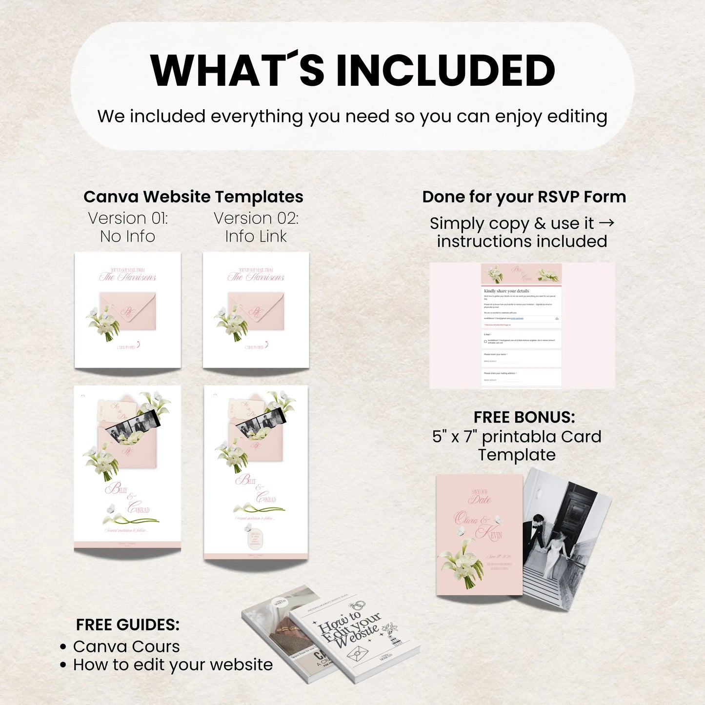 Editing save the date wedding website in Canva