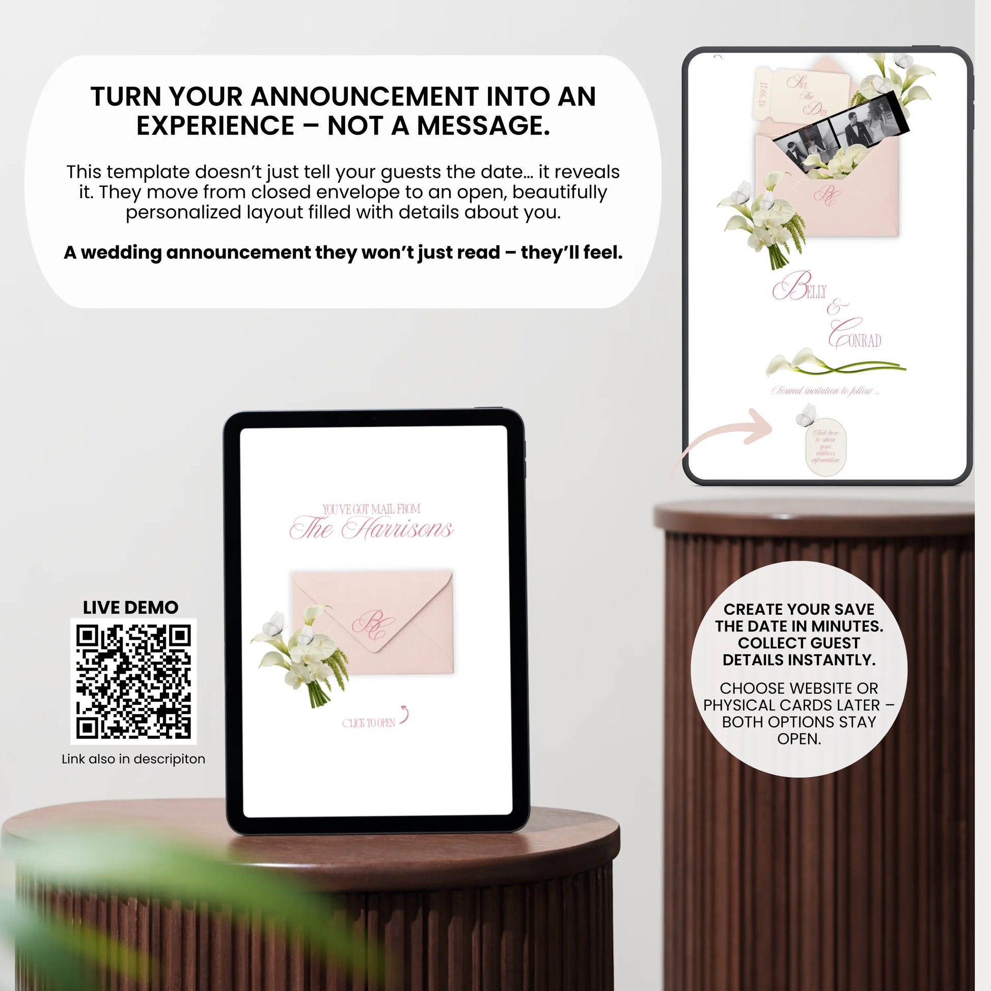 Save the date wedding website with online RSVP form